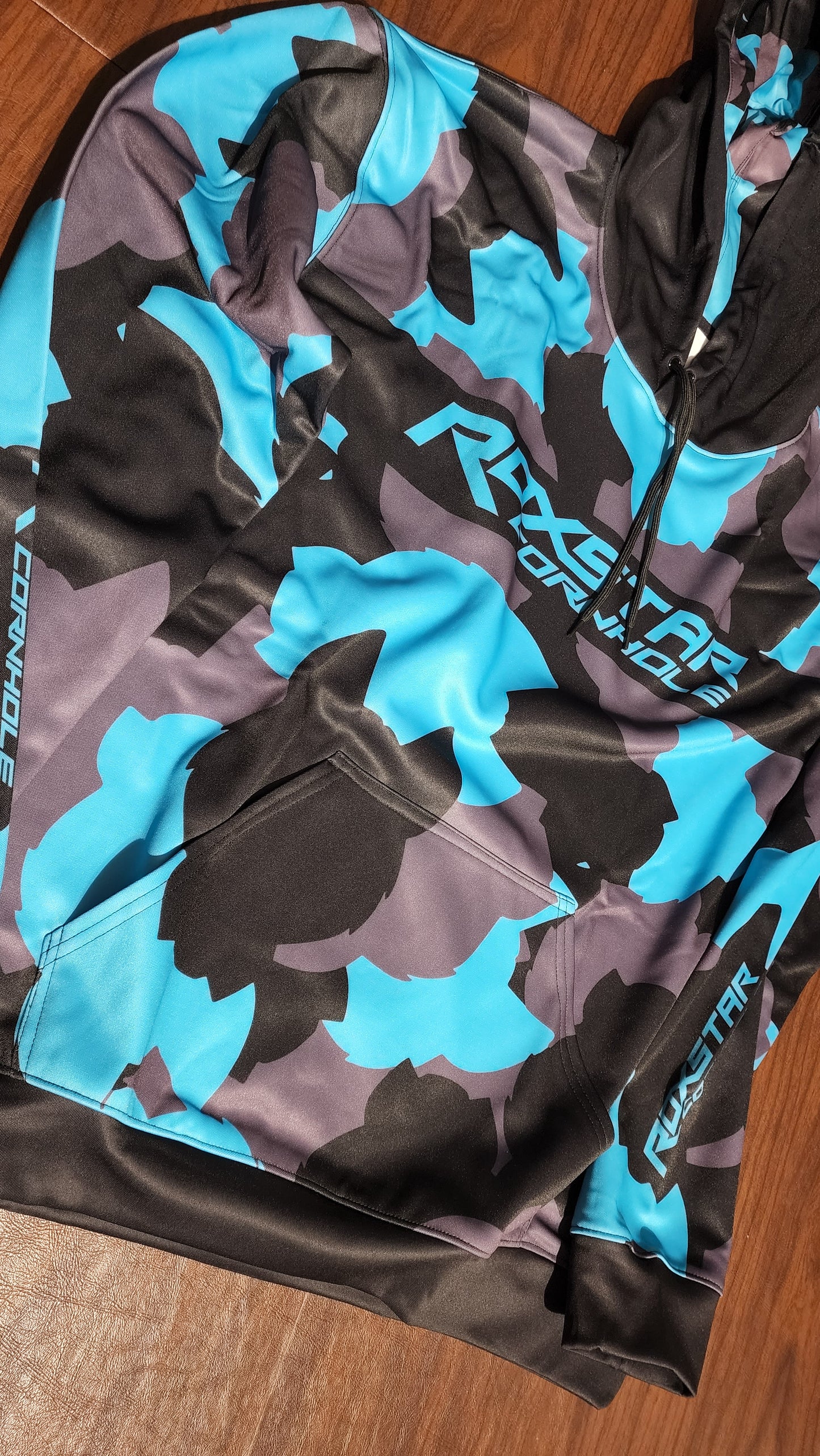 Sweat Shirt | Pull Over Hoodie | D35 | Camo Black/Teal