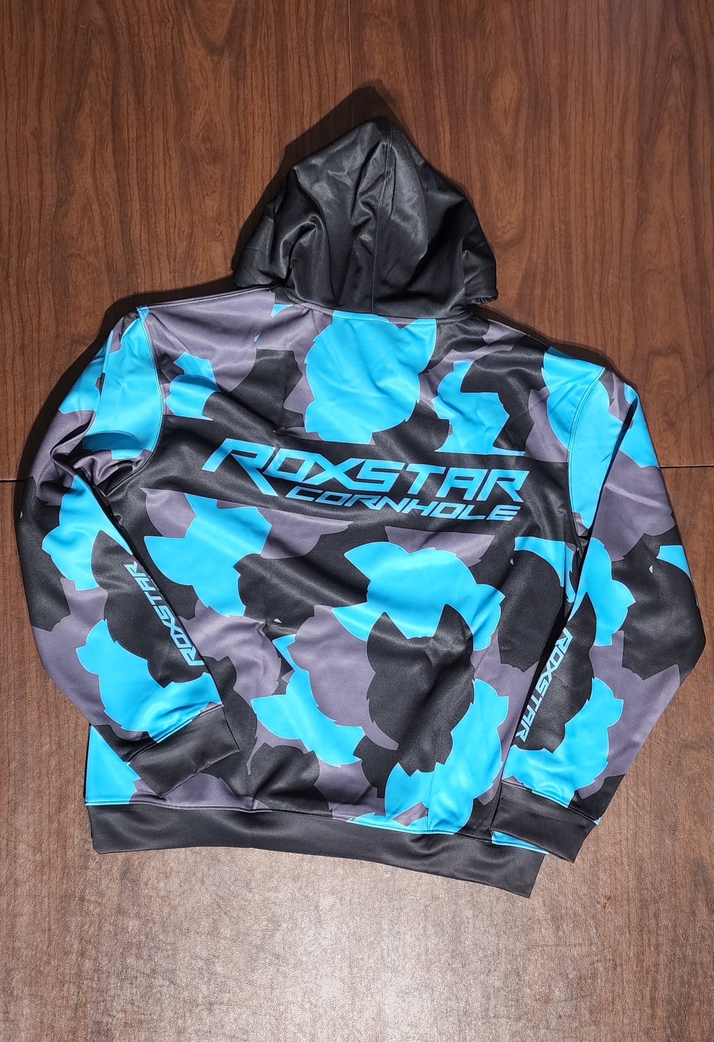 Sweat Shirt | Pull Over Hoodie | D35 | Camo Black/Teal