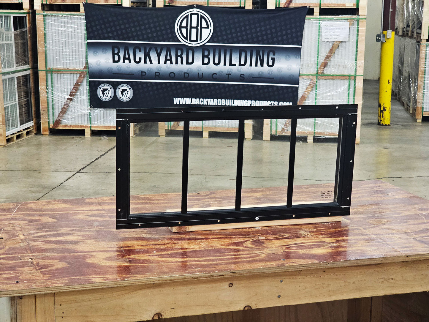 23x10 Transom Black Flush Mount Shed Window