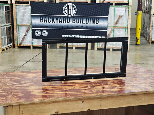 23x10 Transom Black Flush Mount Shed Window