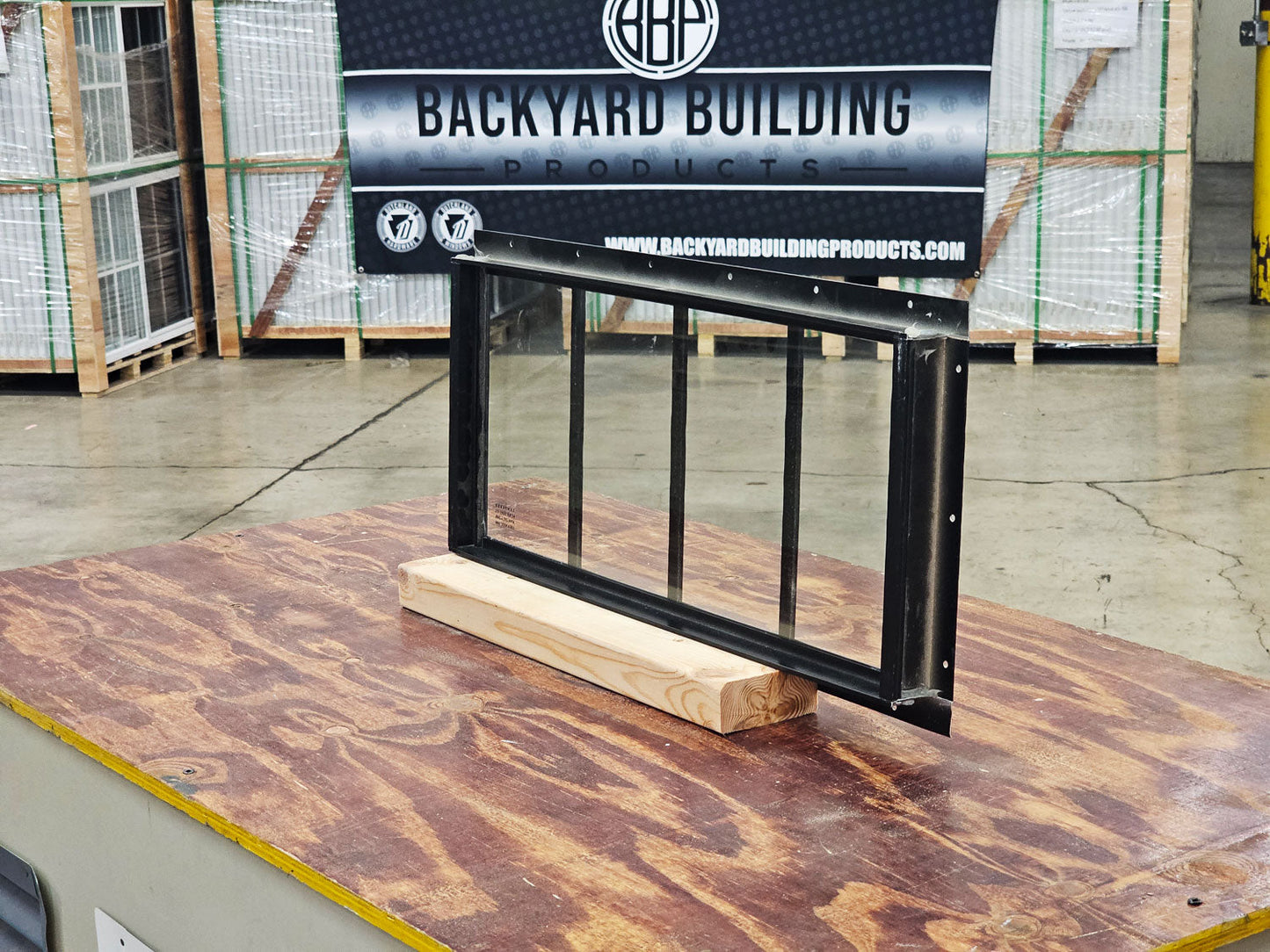23x10 Transom Black Flush Mount Shed Window