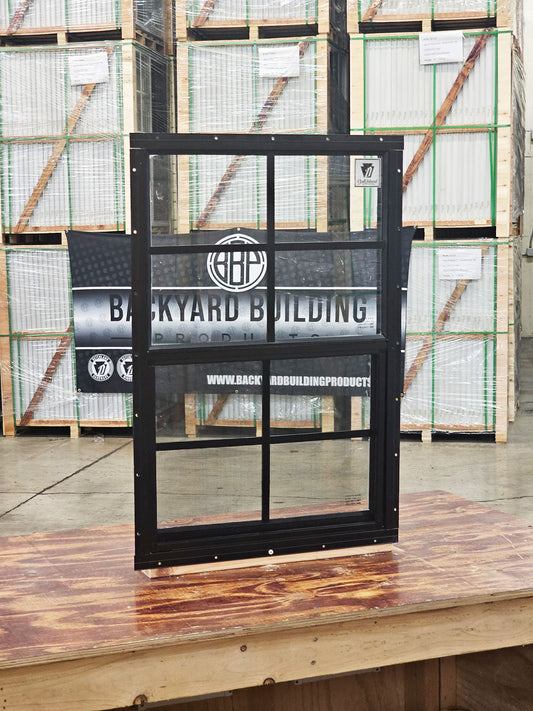 18x27 Black Flush Mount Shed Window