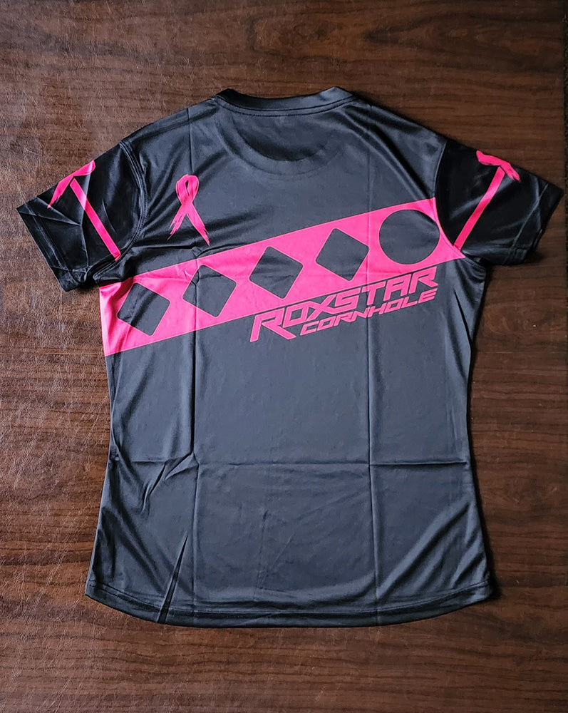 Jersey Short Sleeve T-Shirt | D16 | Black/Pink (Breast Cancer)