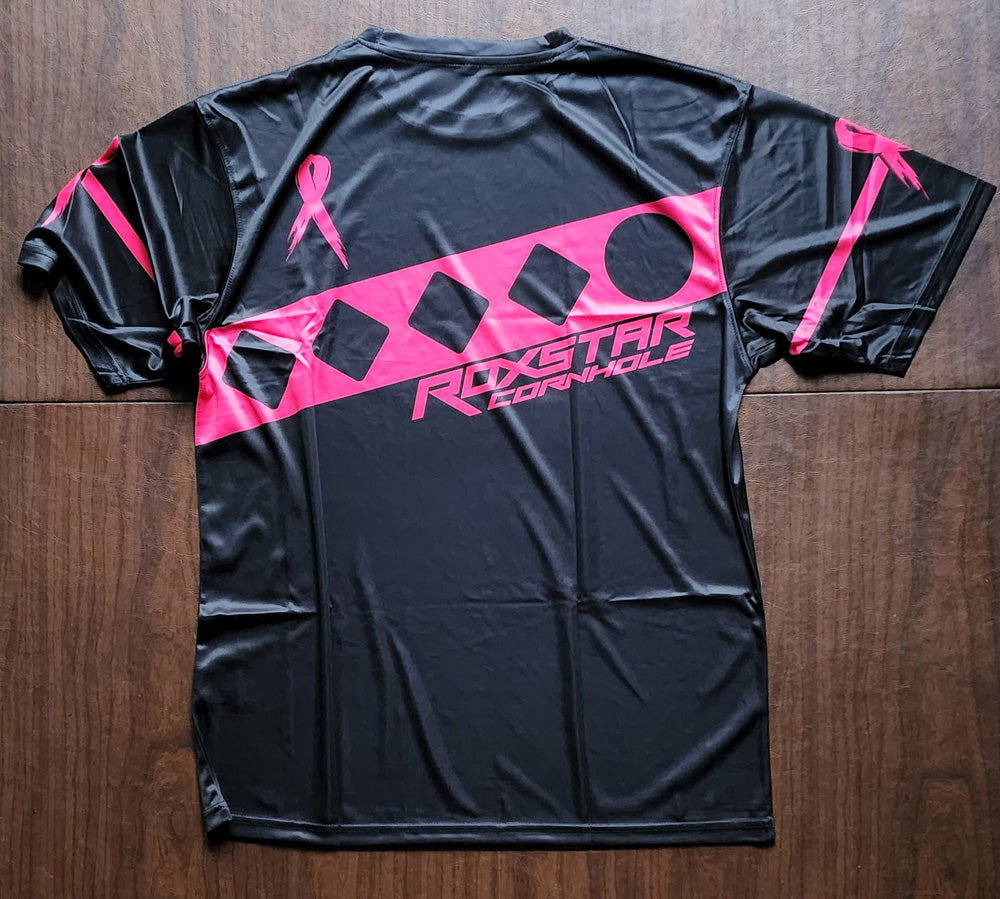 Jersey Short Sleeve T-Shirt | D16 | Black/Pink (Breast Cancer)