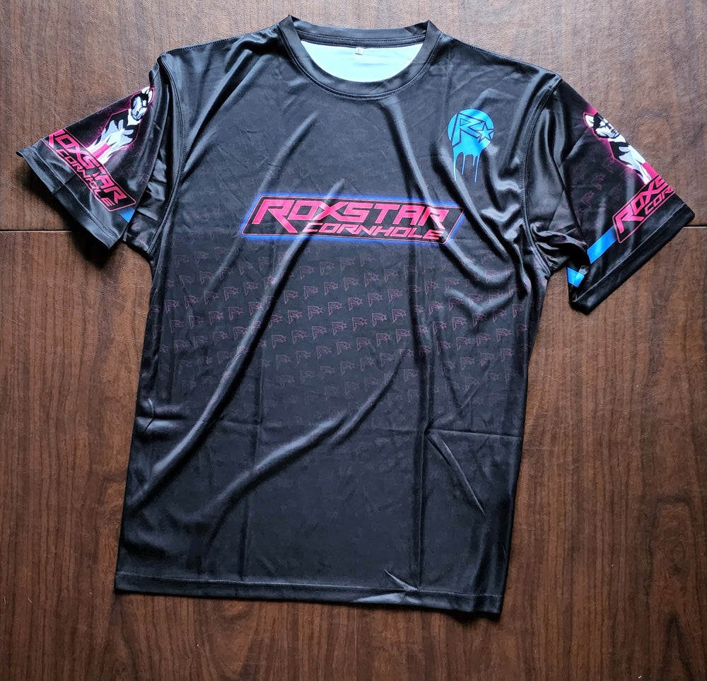 Jersey Short Sleeve T-Shirt | D18 | Black/Pink/Blue