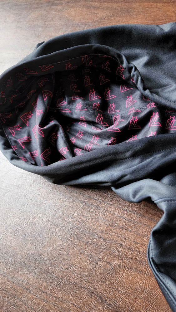 Sweat Shirt | Pull Over Hoodie | D30 | Black/Pink