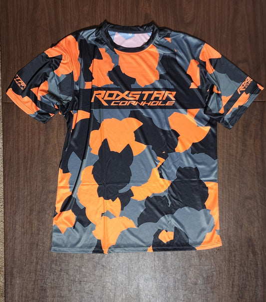 Jersey Short Sleeve T-Shirt | DT32 | Camo Black/Orange