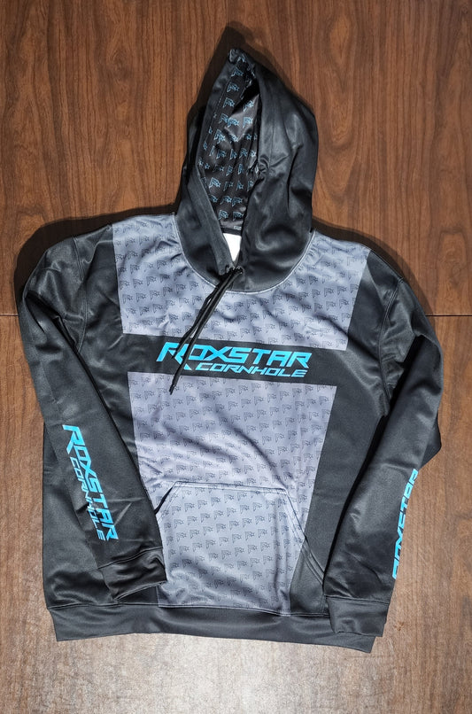 Sweat Shirt | Pull Over Hoodie | D34 | Black/Gray/Teal