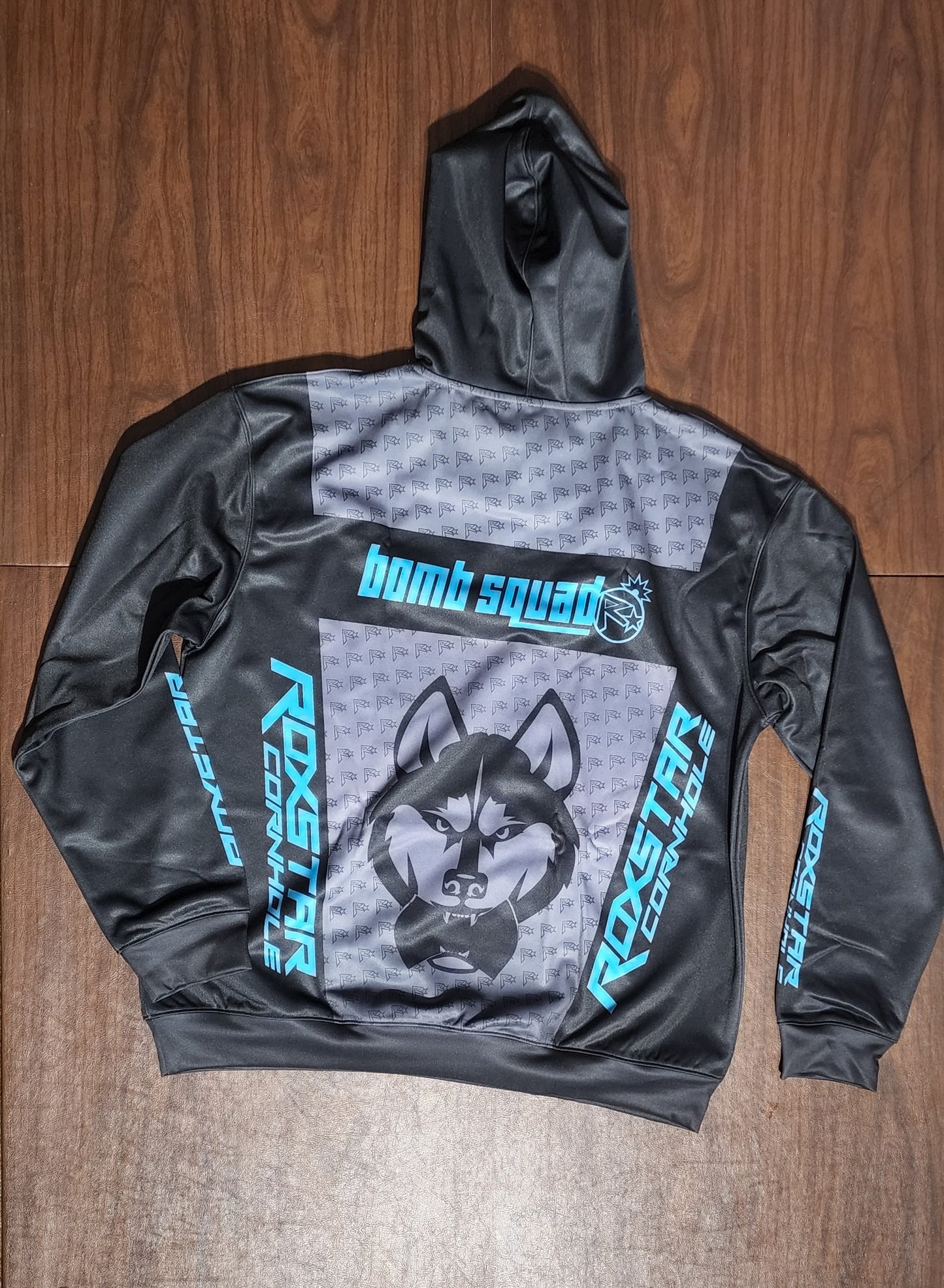 Sweat Shirt | Pull Over Hoodie | D34 | Black/Gray/Teal