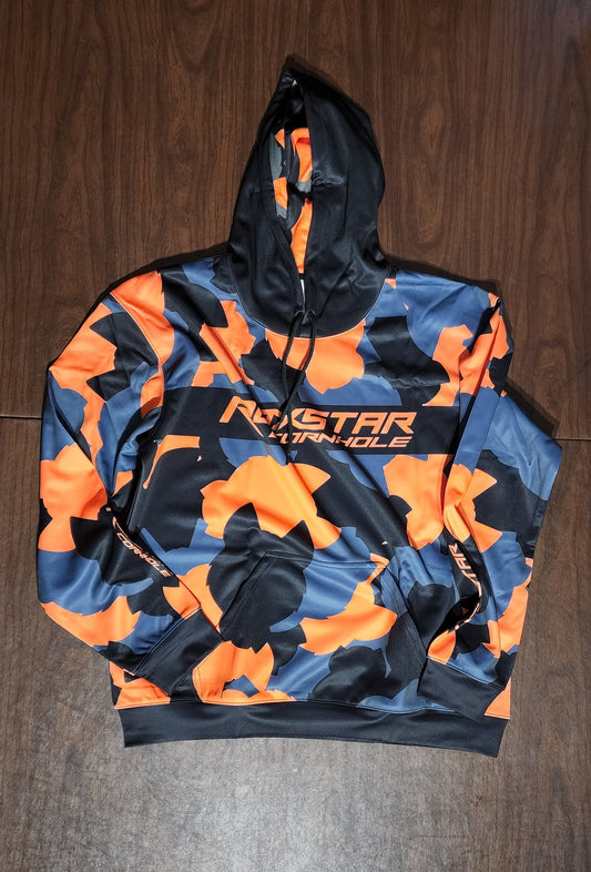 Sweat Shirt | Pull Over Hoodie | D35 | Camo Black/Orange