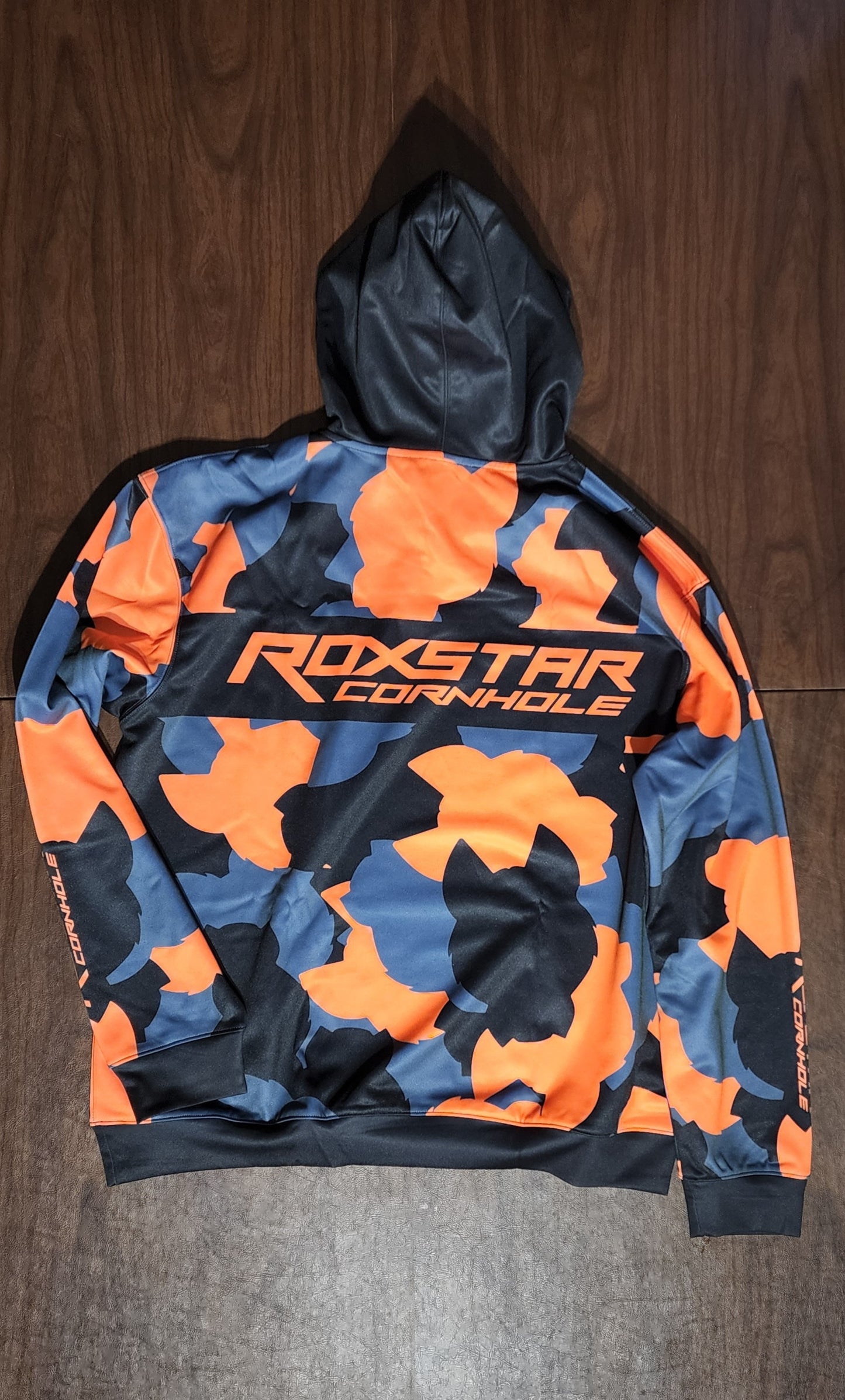 Sweat Shirt | Pull Over Hoodie | D35 | Camo Black/Orange