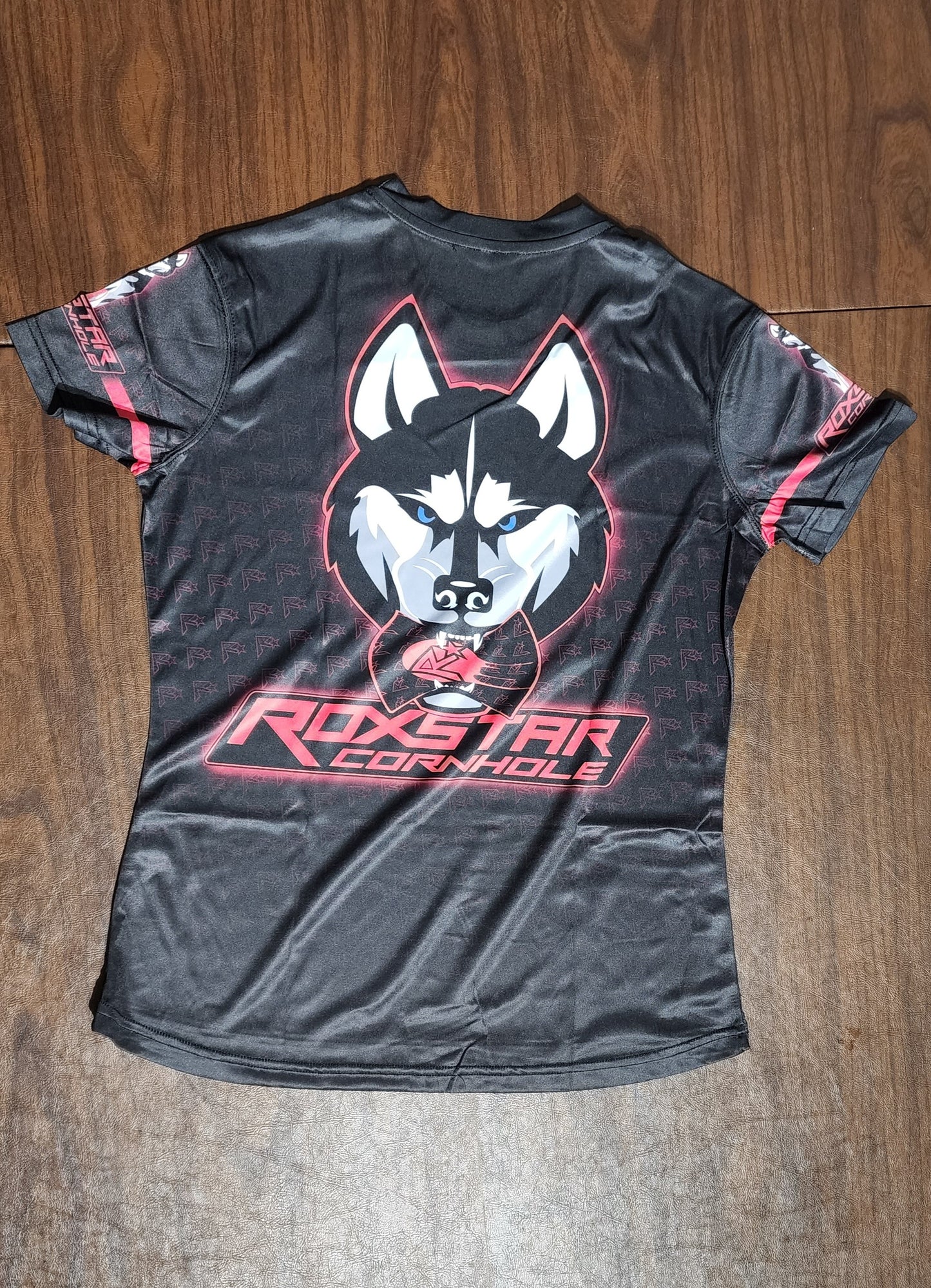 Womens Jersey Short Sleeve T-Shirt | D18 | Black/Pink