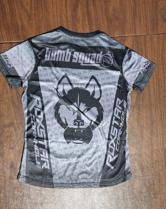 Womens Jersey Short Sleeve T-Shirt | D30 | Black/Gray