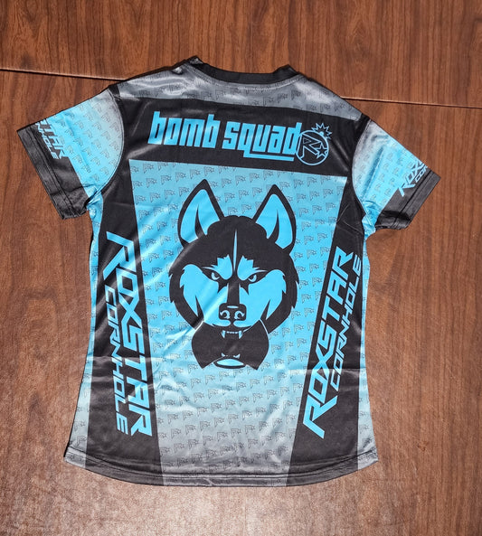 Womens Jersey Short Sleeve T-Shirt | D30 | Black/Teal