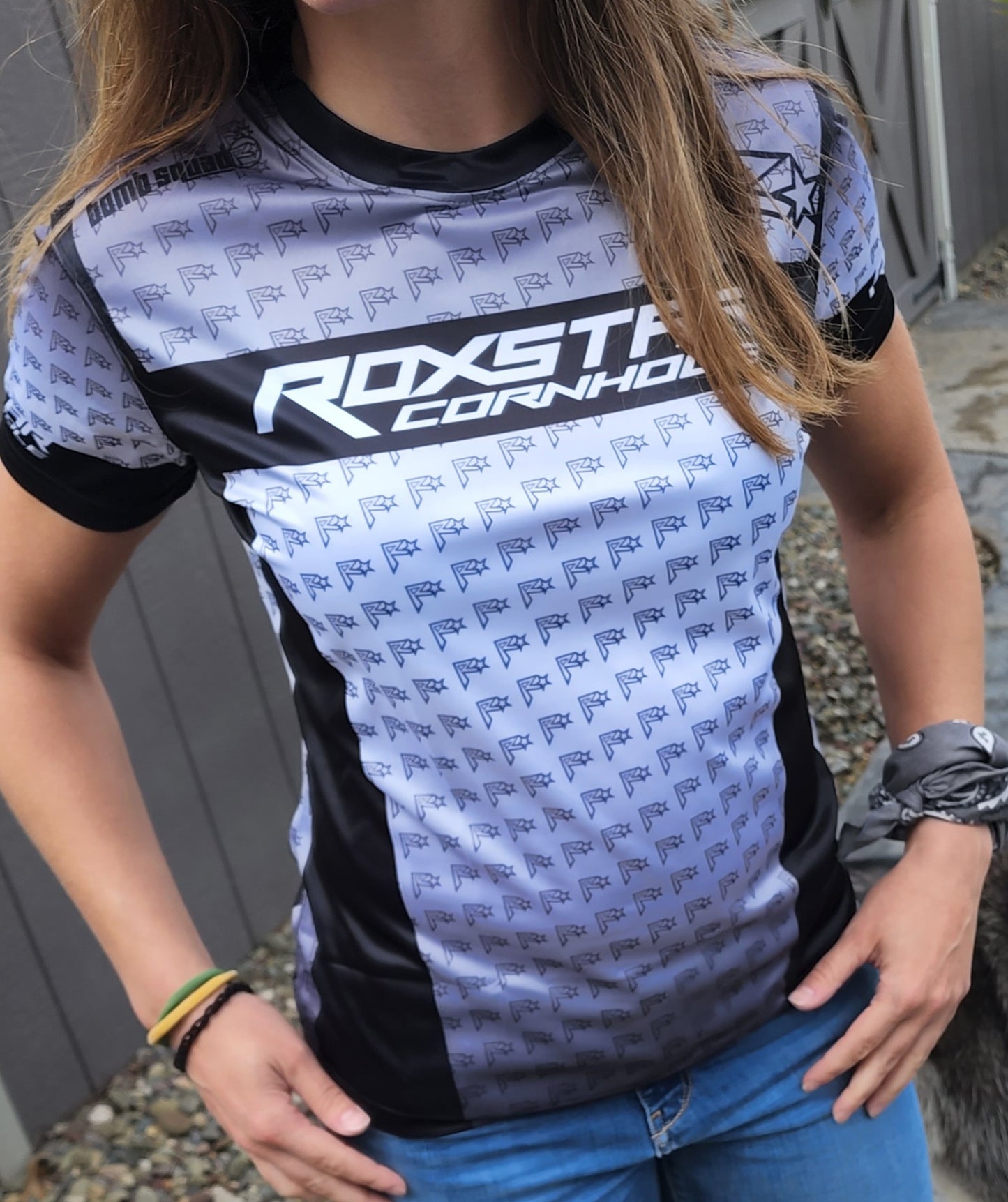 Womens Jersey Short Sleeve T-Shirt | D30 | Black/White