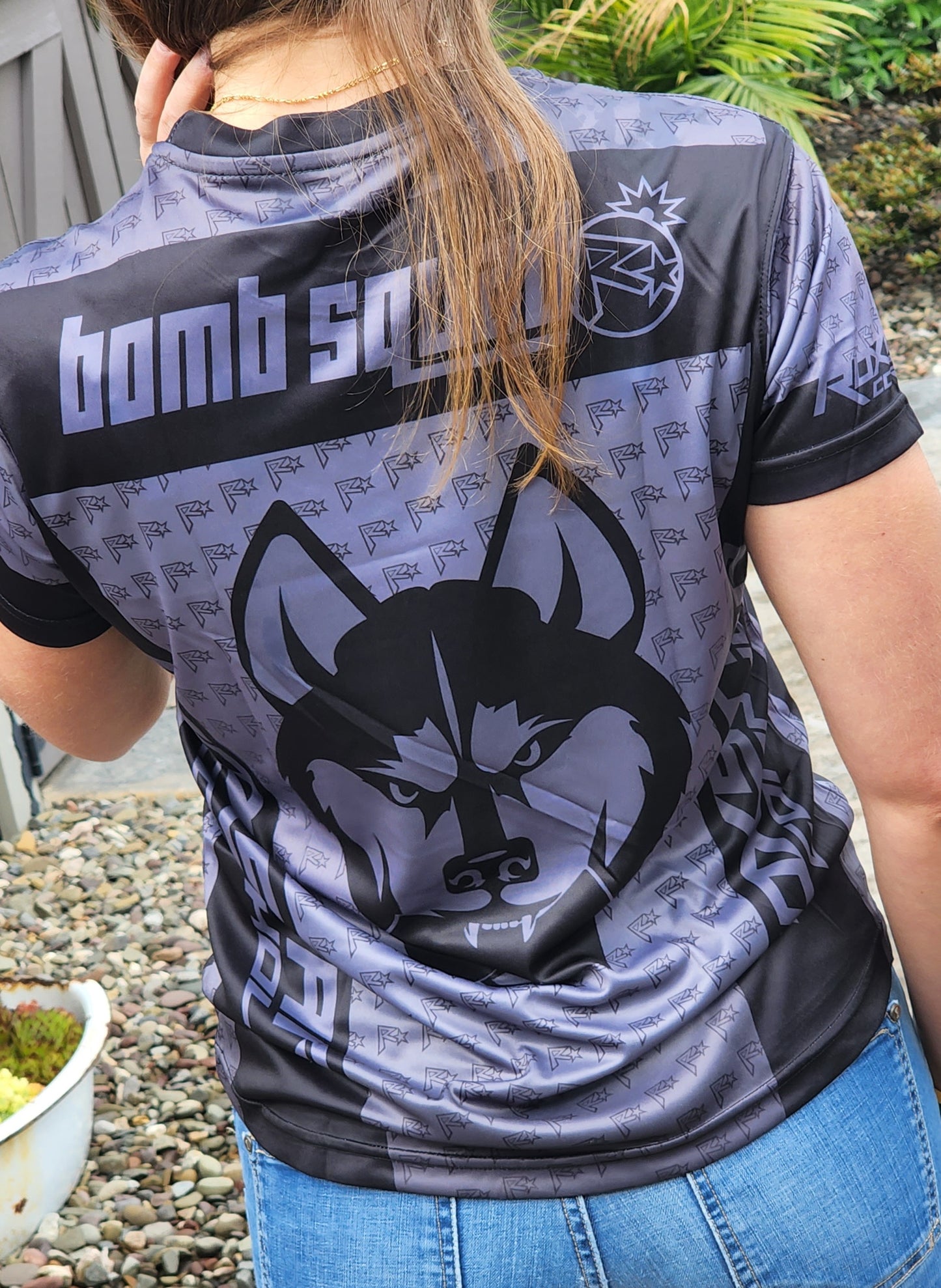 Womens Jersey Short Sleeve T-Shirt | D30 | Black/Gray
